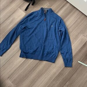 Vineyard Vines Men’s Heathered Navy Quarter-Zip Sweater